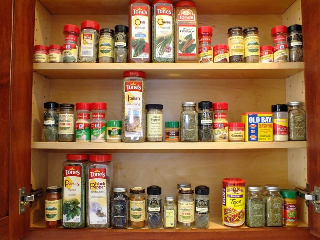 best way to organize a spice cabinet